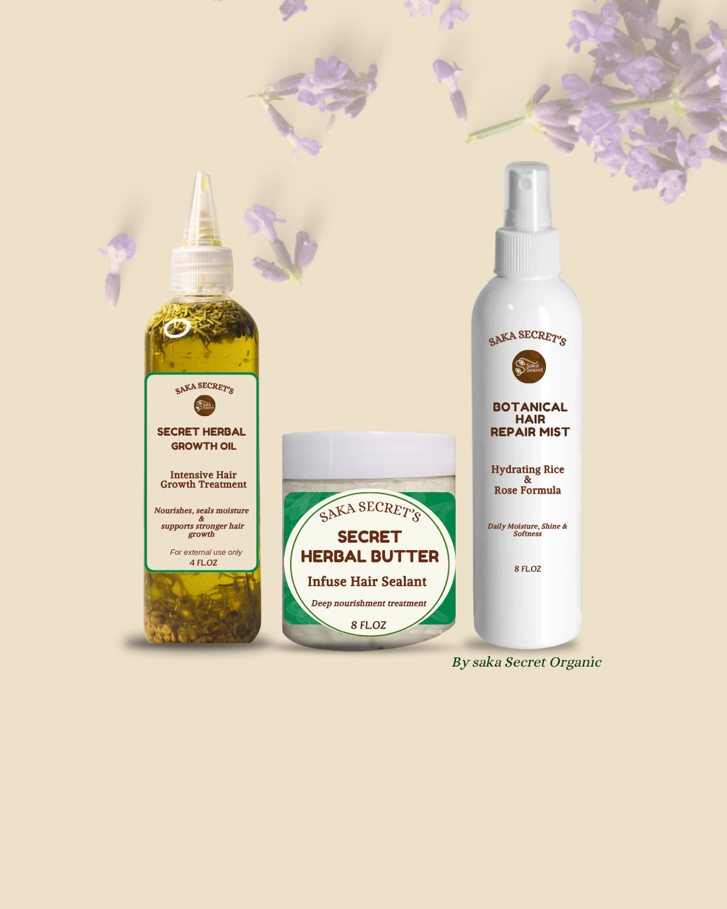 Growth Oil, Hair Butter & Repair Mist set