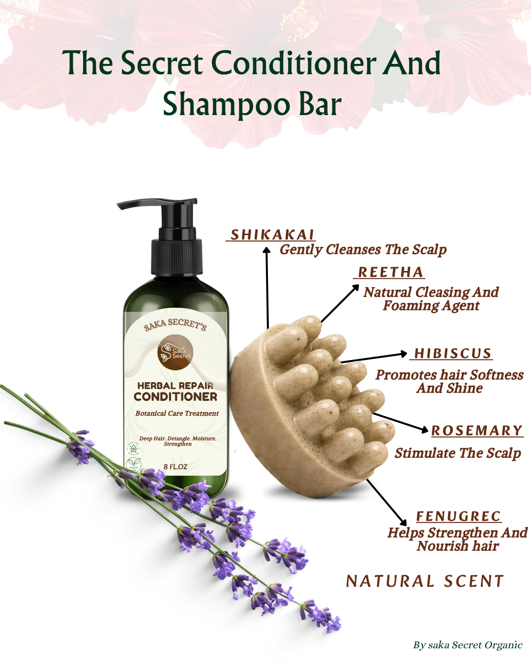 Herbal Shampoo bar  + Herbal Repair conditioner Set