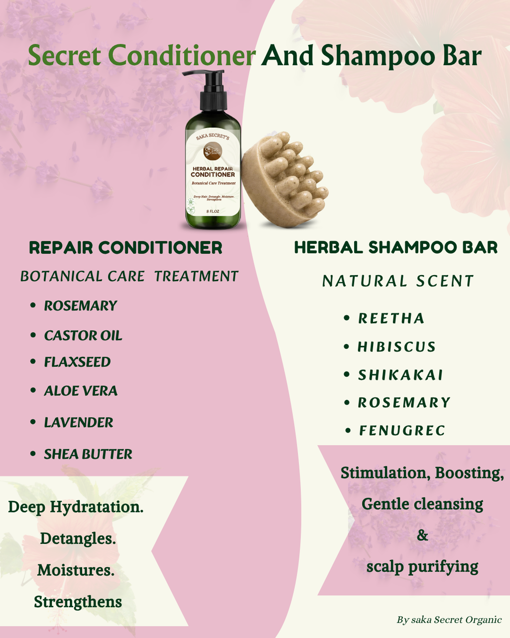 Herbal Shampoo bar  + Herbal Repair conditioner Set