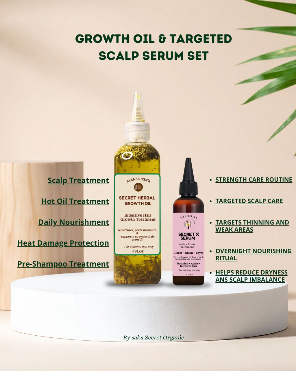 Growth oil & targeted Scalp Serum set